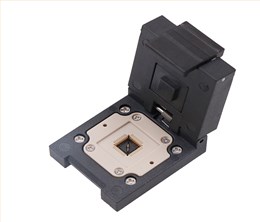 LCC44pin-0.5mm塑胶翻盖式弹片老化测试座socket