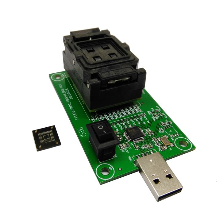 EMMC153/169翻盖弹片转USB芯片测试座