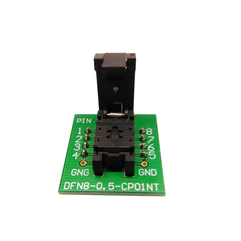 WSON烧录座DFN8 2.5*2.5mm0.5间距翻盖探针测试座 MLP8编程座厂家