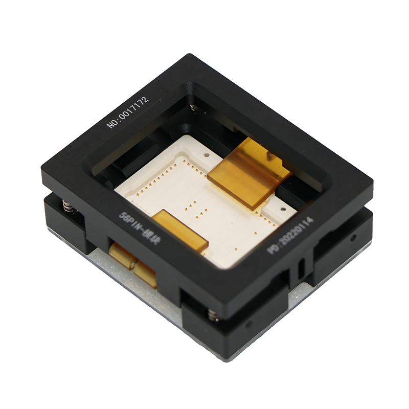定制56PIN-1.4mm(35.5×18.7)邮票孔模块下压探针测试座