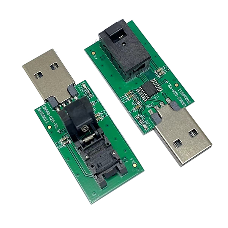 WSON8/WLP8编程烧录座-DFN8pin-1.27mm-6x8mm转USB接口测试座