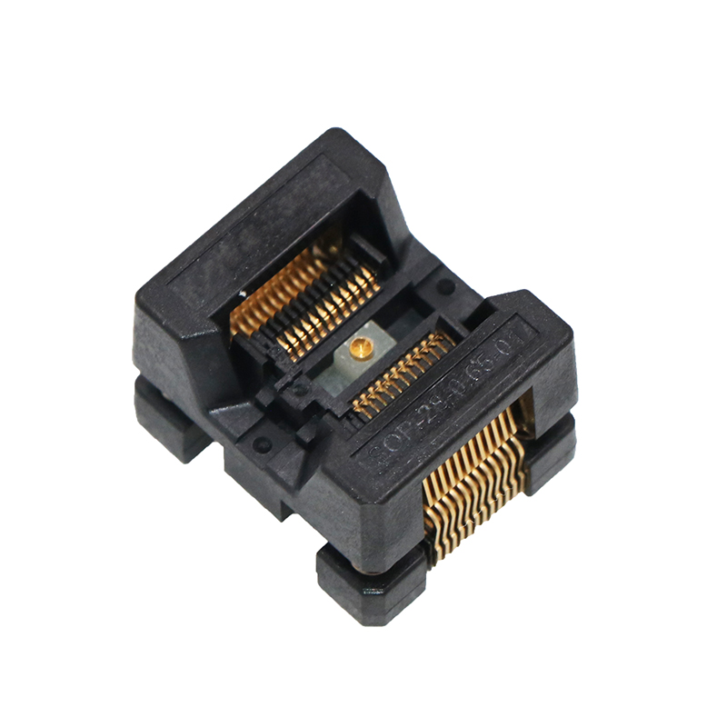 SOP24(28)pin-0.65mm带接地耐高温下压弹片老化座