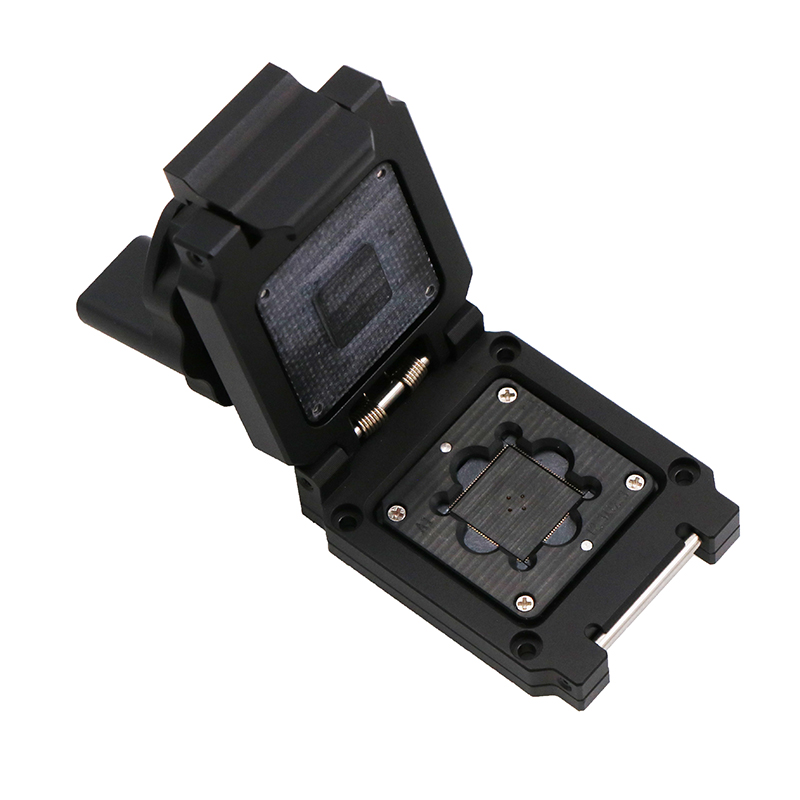 定制QFN128pin-0.35mm-12.3x12.3mm合金旋钮翻盖测试座
