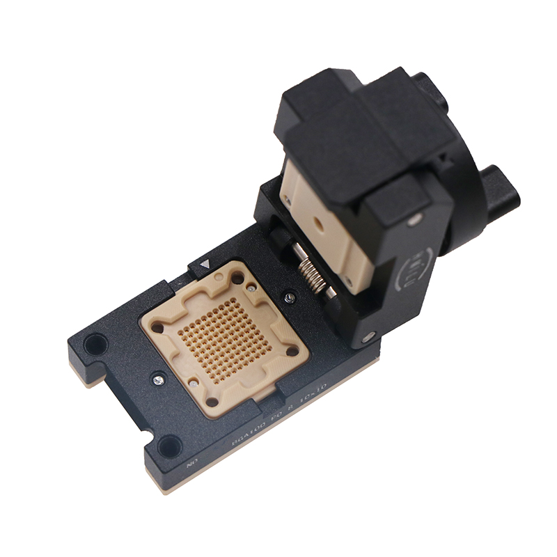 BGA100pin-0.8mm-10X10mm合金旋钮翻盖芯片测试座socket