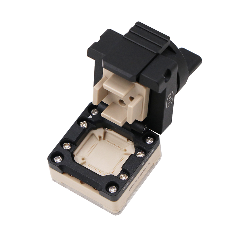 QFP64pin-0.5mm合金旋钮翻盖式探针芯片测试座socket