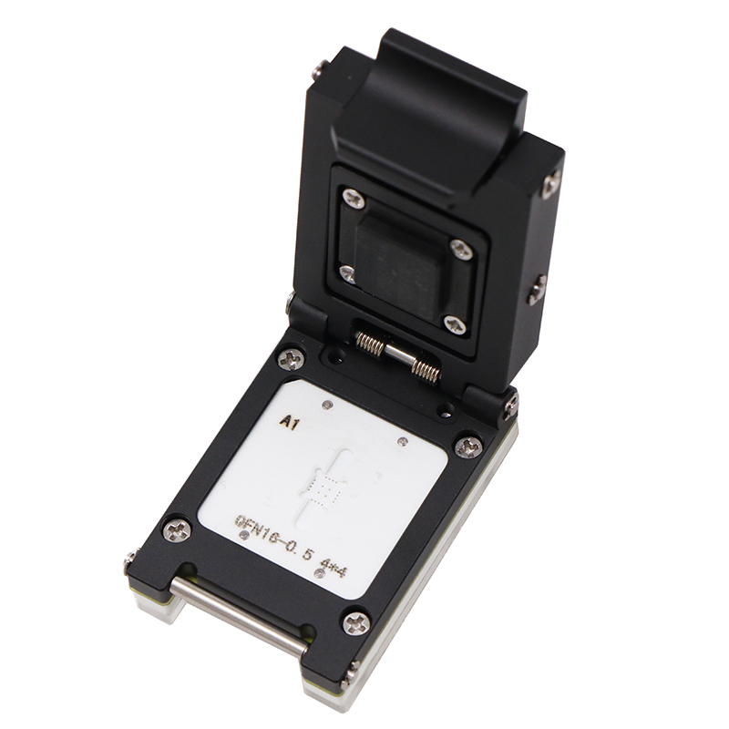 QFN16pin-0.5mm合金翻盖式探针芯片老化测试座socket