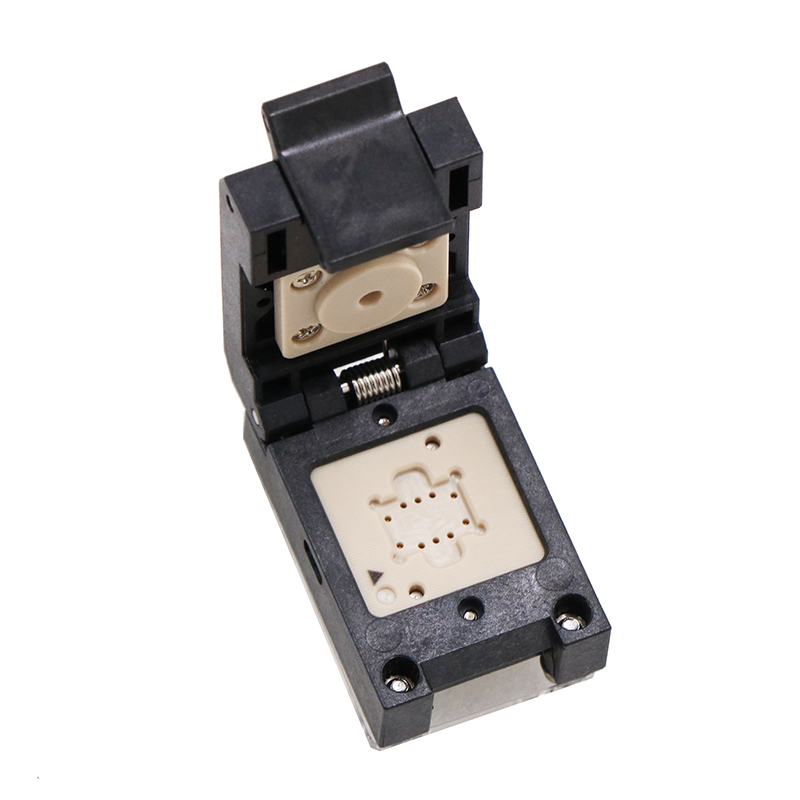 LCC10(4)pin-2.54mm塑胶翻盖式芯片测试座socket