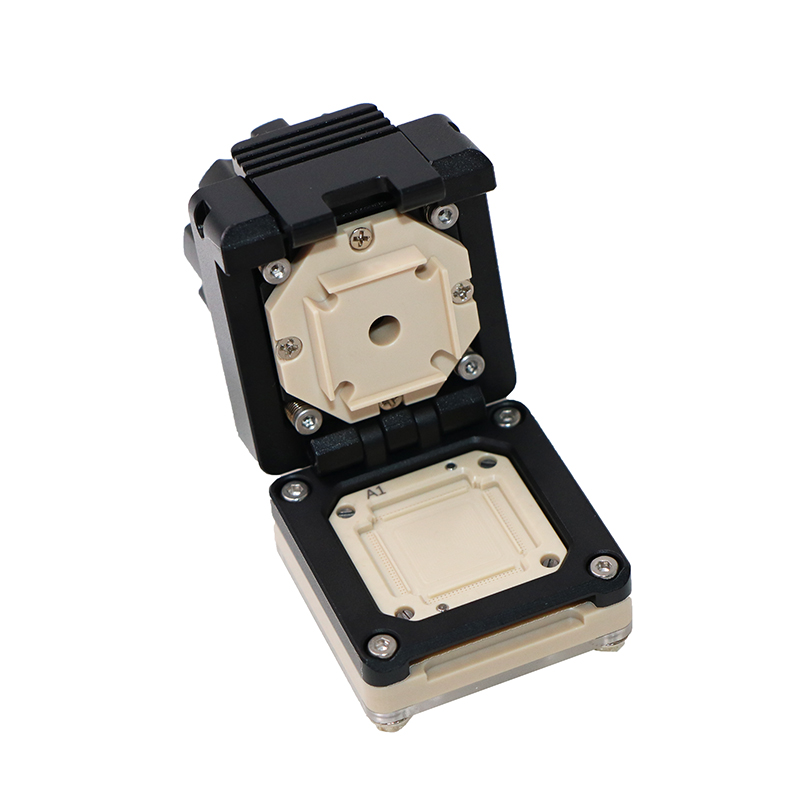 QFP100pin-0.5mm合金旋钮翻盖式开尔文芯片测试座socket