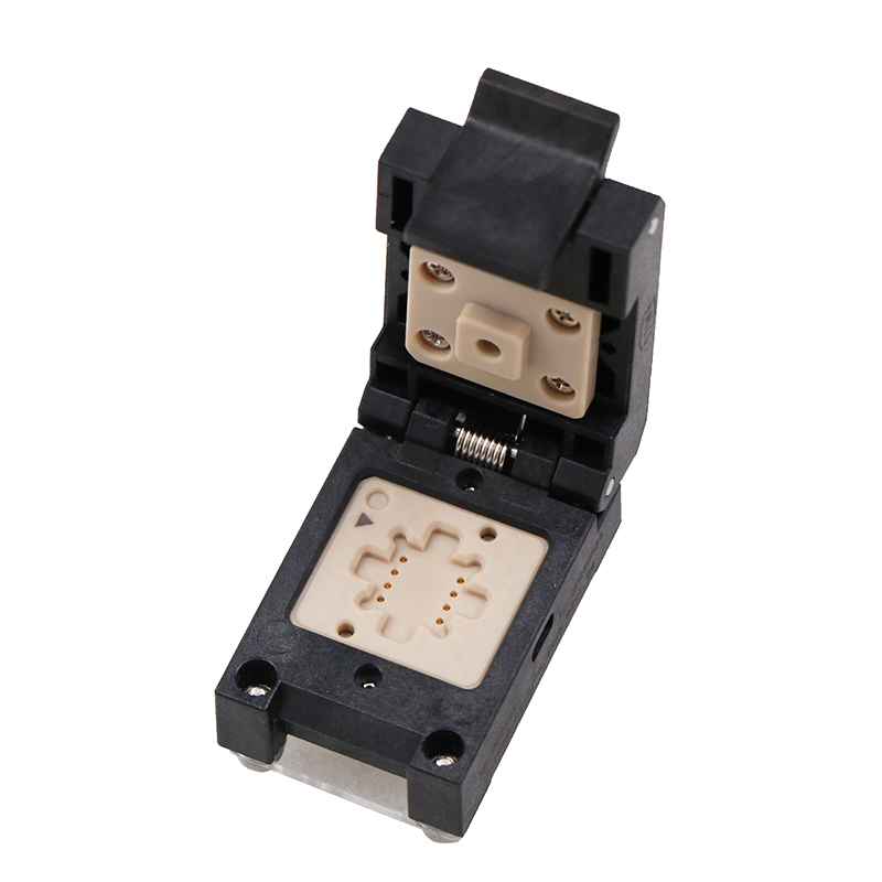 DFN8pin-1.27mm-5.99x5.99mm塑胶翻盖式探针芯片测试座socket