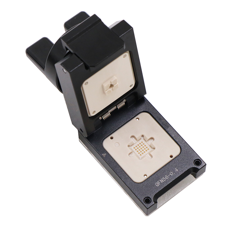 QFN56pin-0.4mm合金翻盖式探针芯片测试座socket