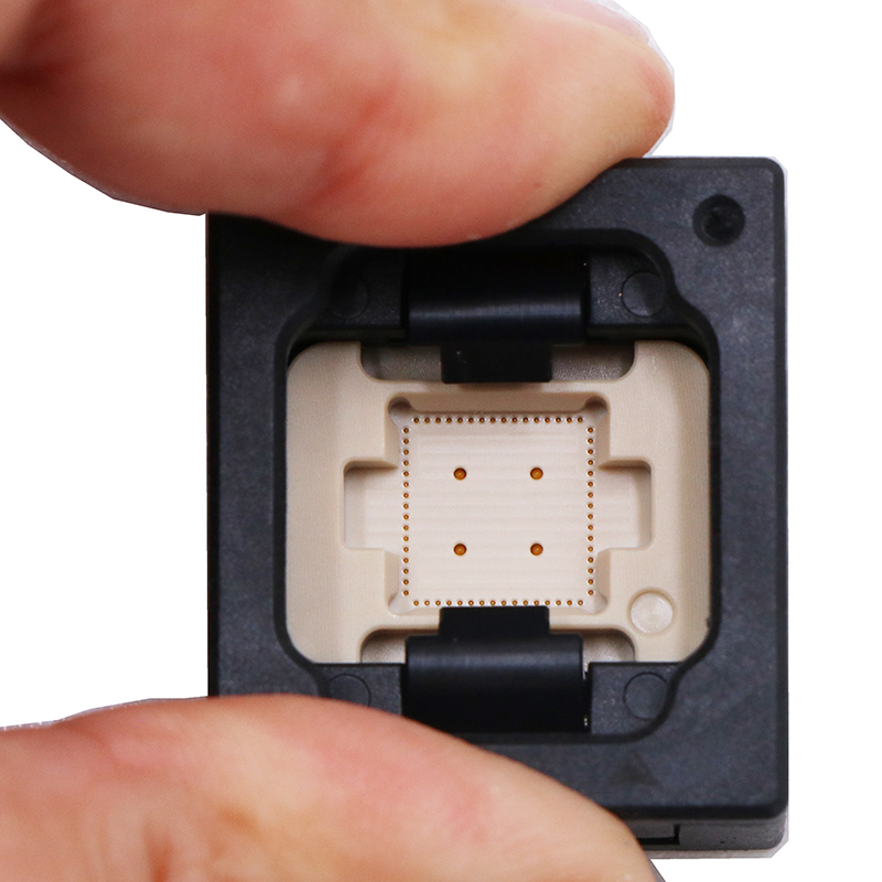 QFN64pin-0.5mm塑胶下压式探针芯片老炼测试夹具