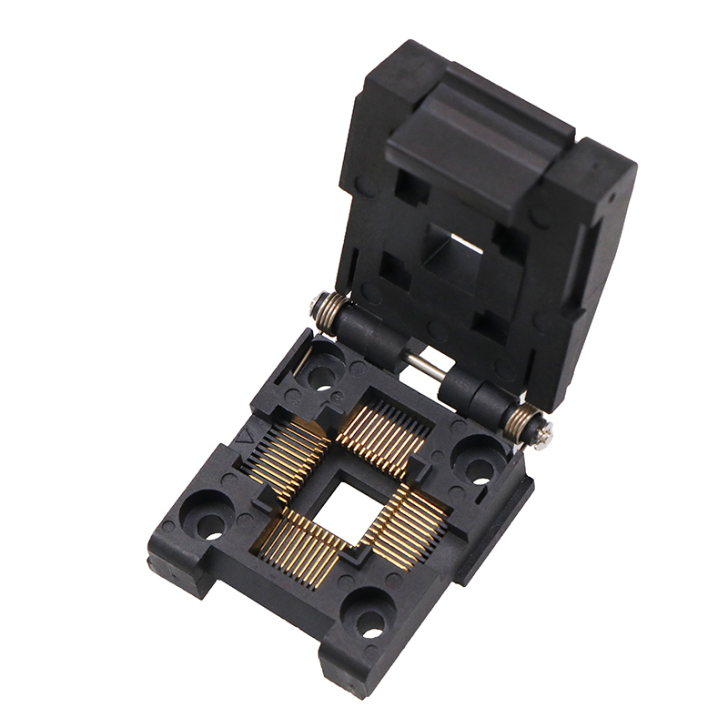 LCC48pin-0.8mm塑胶翻盖式芯片测试座socket