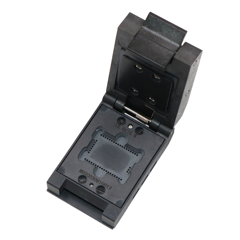 邮票孔模块LGA43pin-1.0mm塑胶翻盖探针测试座socket