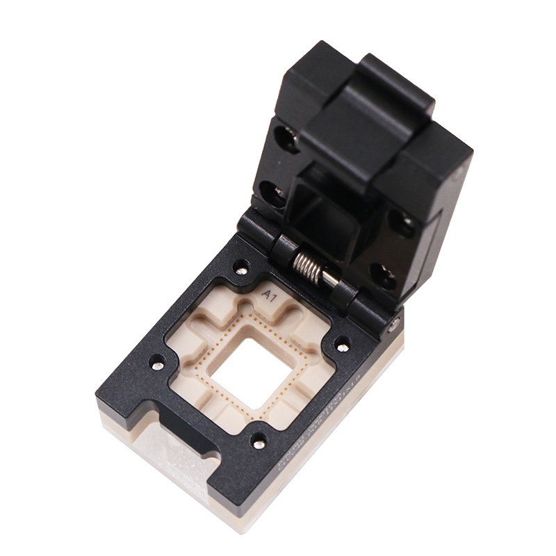 CLCC48pin-0.8mm合金翻盖式探针芯片测试座socket