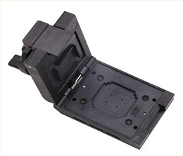 CQFP64pin-1.0mm-18.4x18.4mm塑胶翻盖旋钮探针芯片老化座
