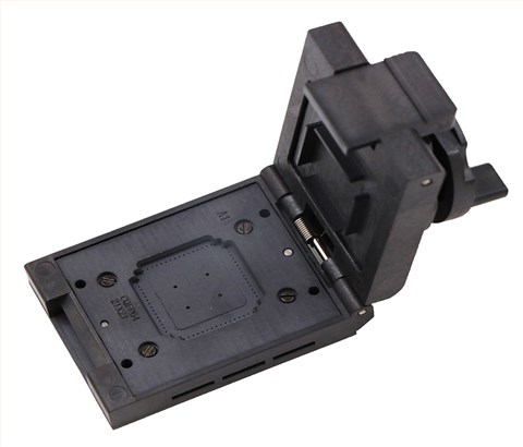 CQFP64pin-1.0mm-18.4x18.4mm塑胶翻盖旋钮探针芯片老化座