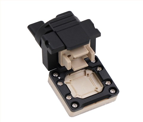 QFP64pin-0.5mm合金旋钮翻盖式探针芯片测试座socket