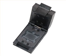 邮票孔模块LGA43pin-1.0mm塑胶翻盖探针测试座socket
