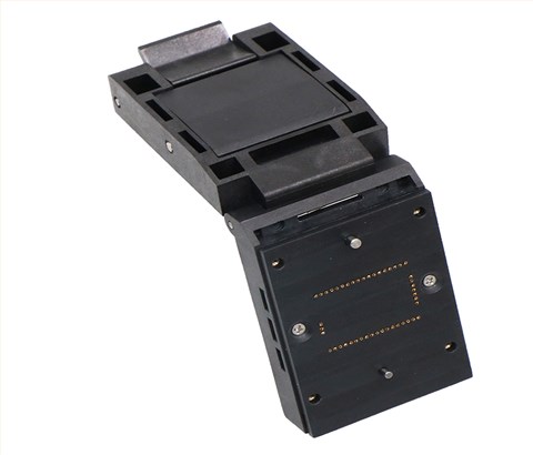 邮票孔模块LGA43pin-1.0mm塑胶翻盖探针测试座socket