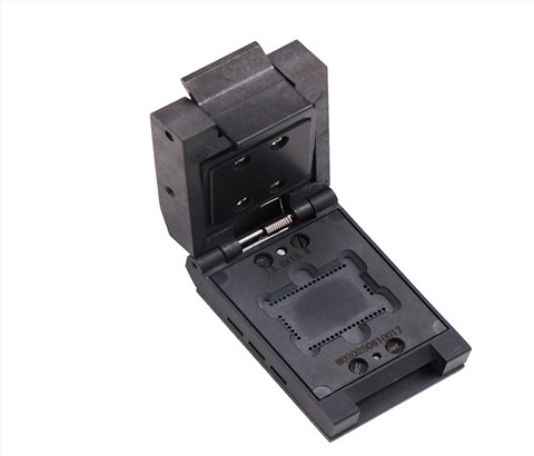 邮票孔模块LGA43pin-1.0mm塑胶翻盖探针测试座socket