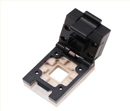 CLCC48pin-0.8mm合金翻盖式探针芯片测试座socket