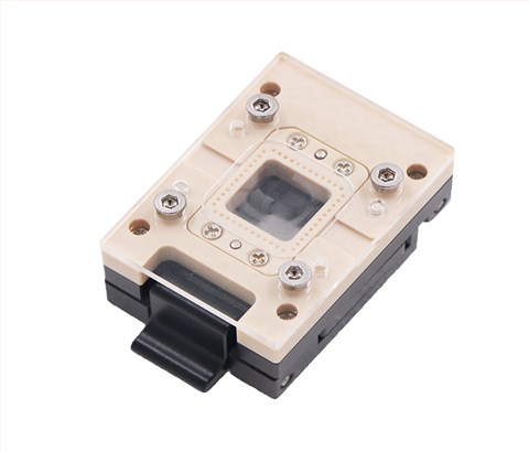 CLCC48pin-0.8mm合金翻盖式探针芯片测试座socket