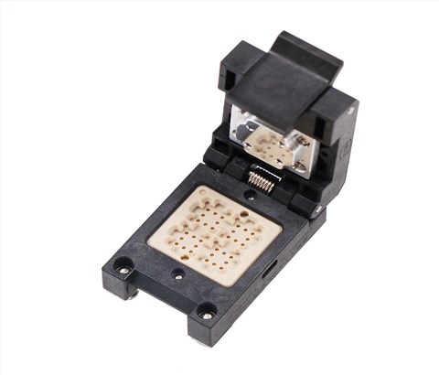 DFN8pin-1.27mm-3.8x3.8mm一拖四工位塑胶翻盖式芯片老化测试座