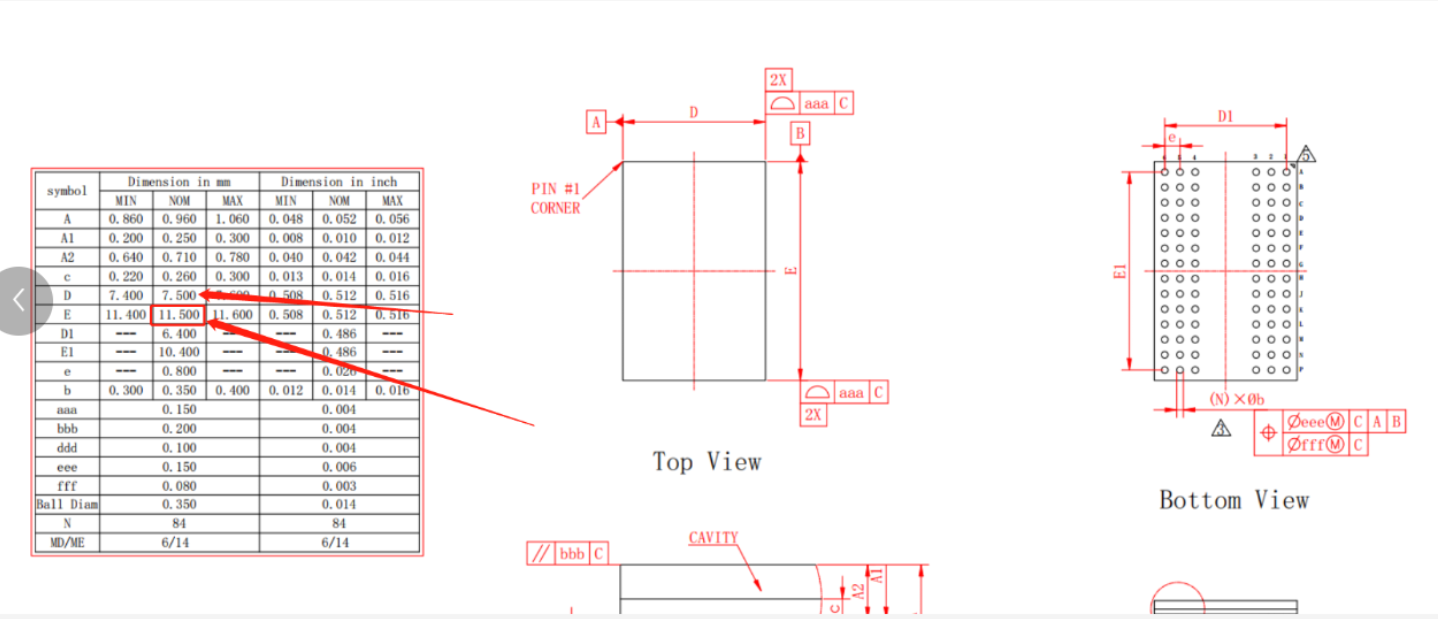 DDR3-BGA84ball芯片图纸 DDR3-BGA84ball芯片图纸