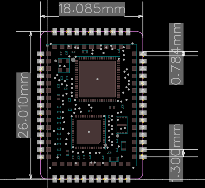 52pin邮票孔模块图纸 52pin邮票孔模块图纸