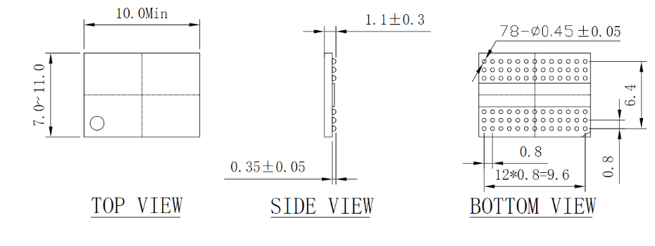 BGA78-0.8芯片尺寸