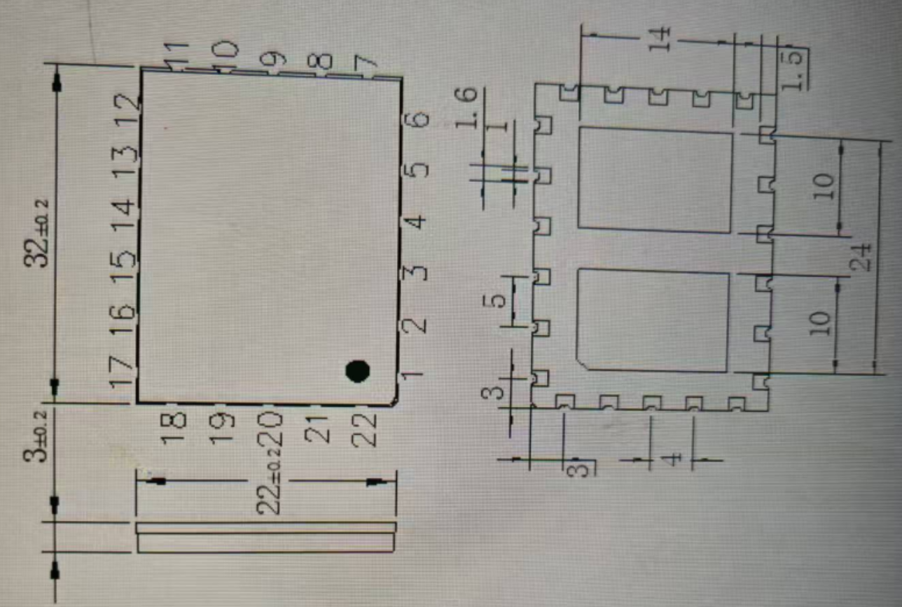 CLCC22pin芯片图纸