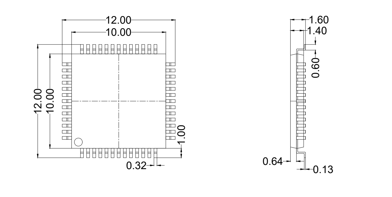 QFP52pin芯片图纸 QFP52pin芯片图纸