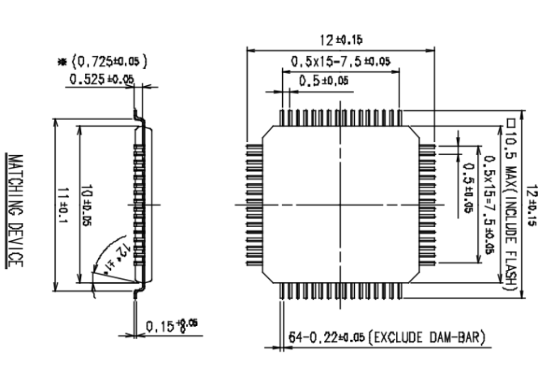 QFP64pin芯片图纸