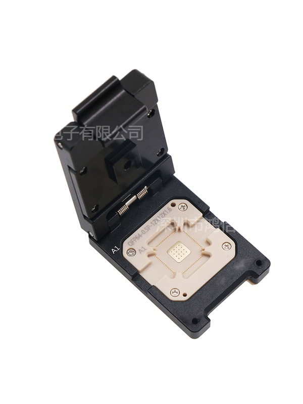 定制QFP64pin-0.5mm芯片老化测试座_带散热 定制QFP64pin-0.5mm芯片老化测试座_带散热