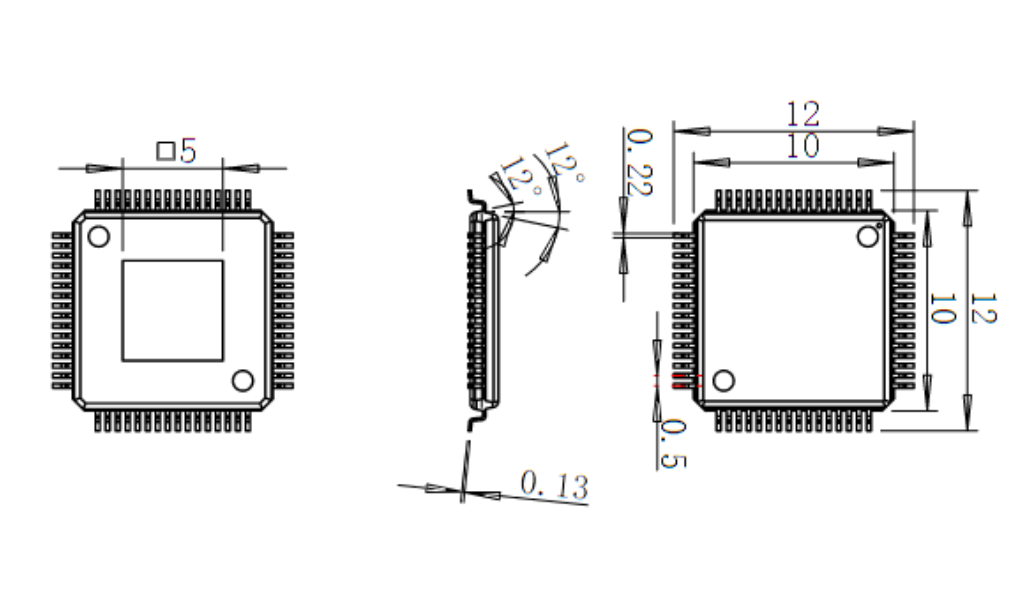 QFP64pin芯片图纸.png QFP64pin芯片图纸.png