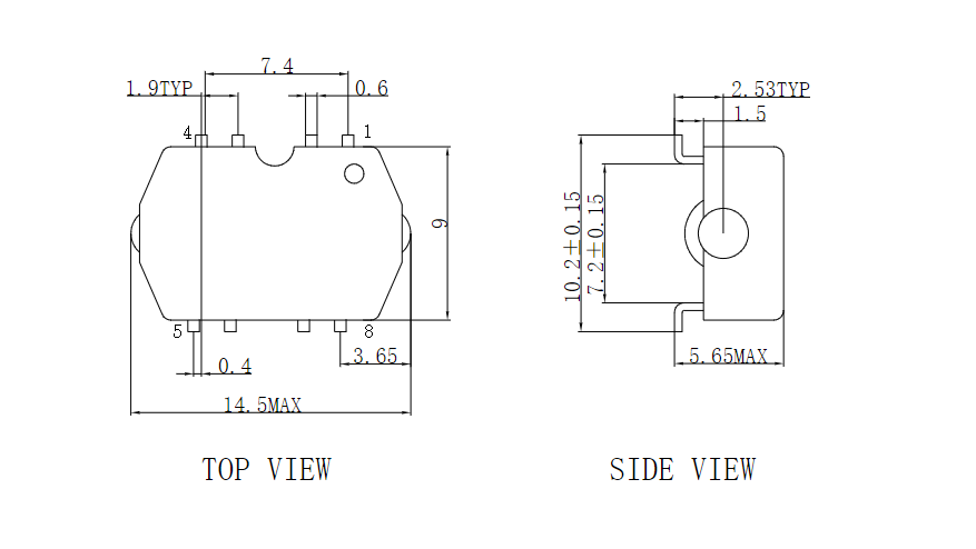 SOP8pin芯片图纸 SOP8pin芯片图纸