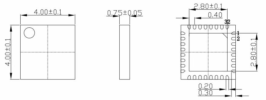 QFN32-0.4芯片图纸
