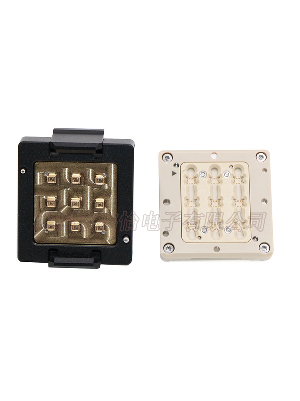 定制LGA14-0.5-3x2.5一拖九旋钮双扣探针测试座