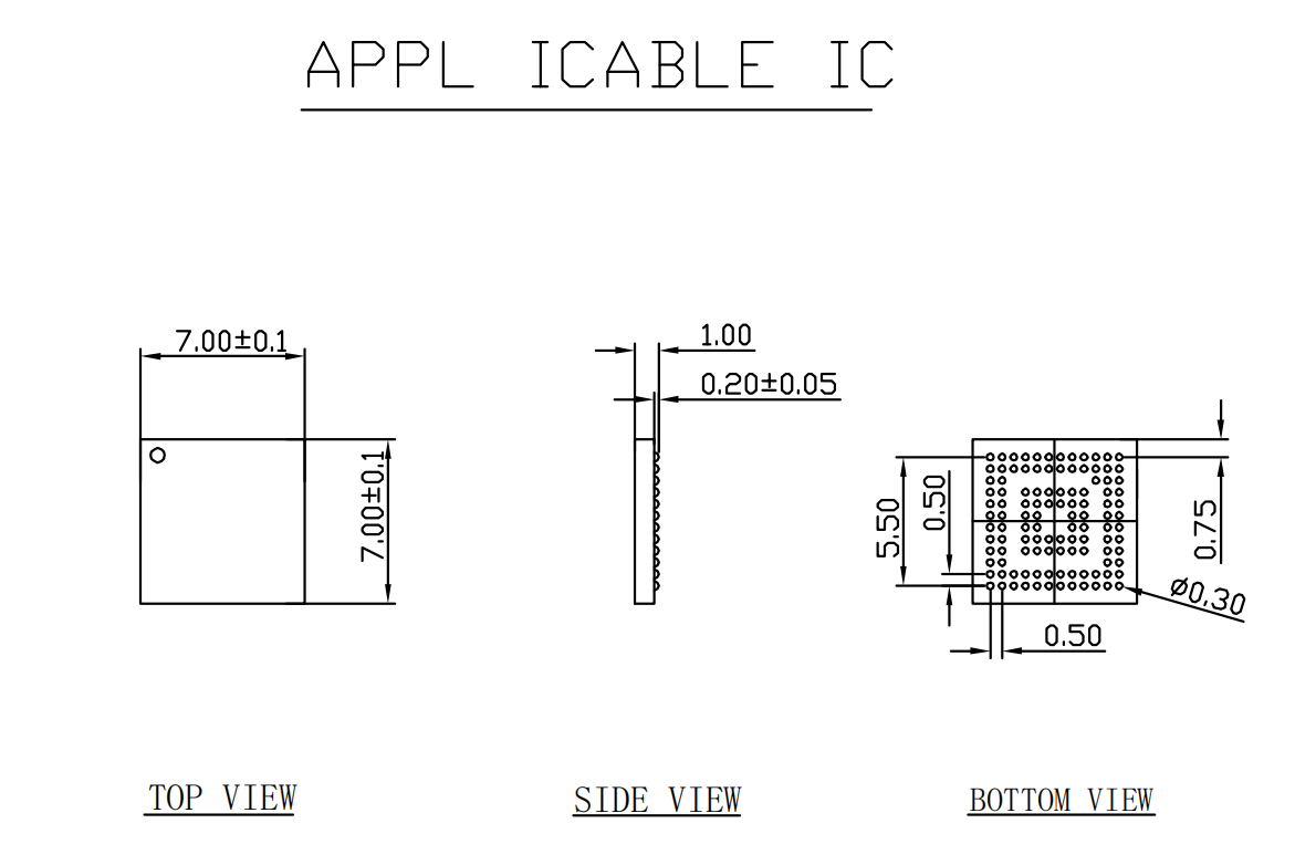 BGA113-0.5芯片尺寸图纸