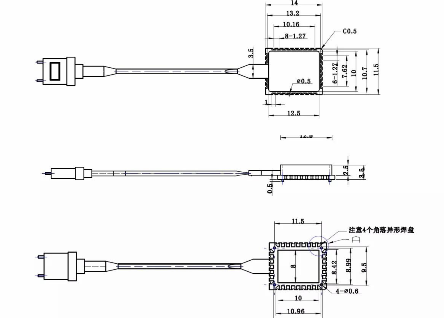 LCC32pin芯片图纸