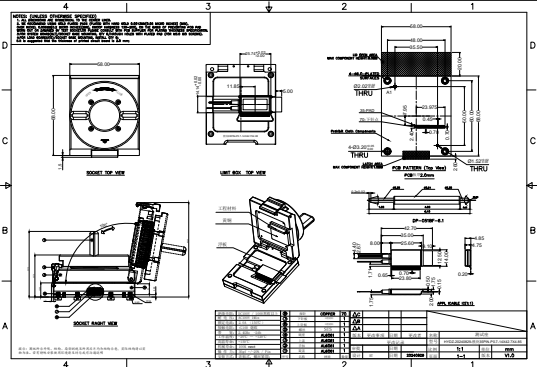 管壳封装器件35pin测试座图纸 管壳封装器件35pin测试座图纸