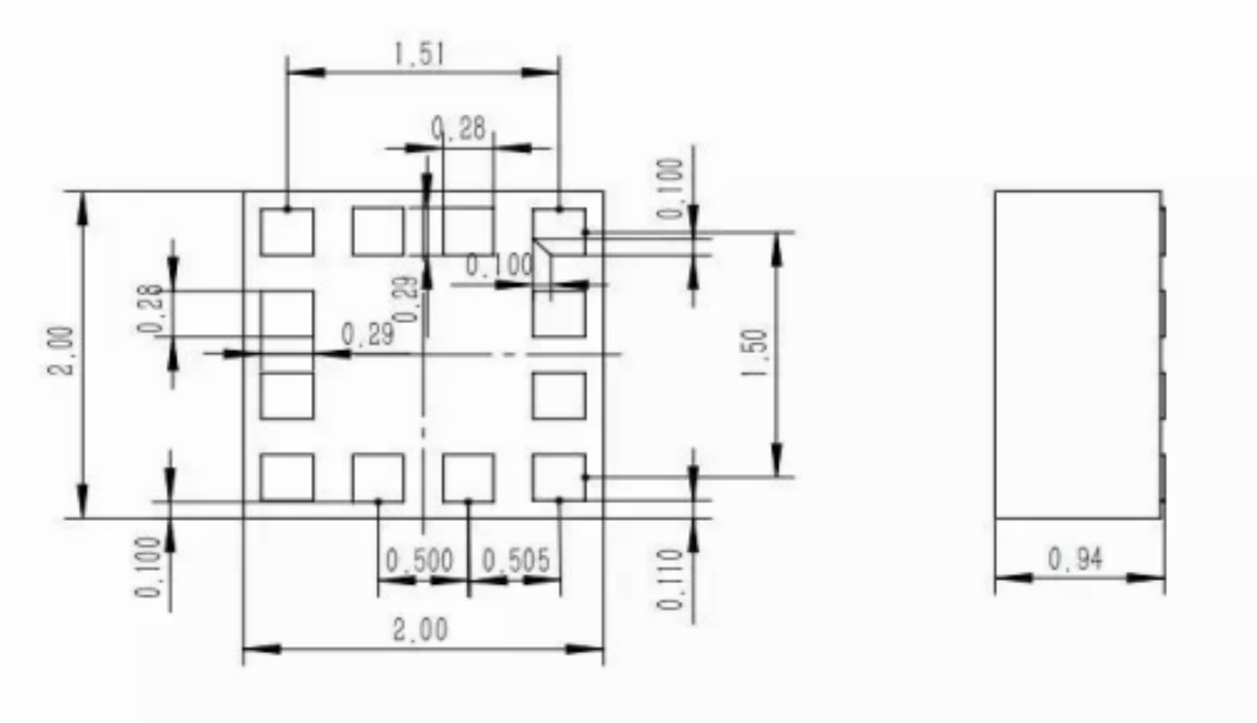 LGA12pin芯片图纸
