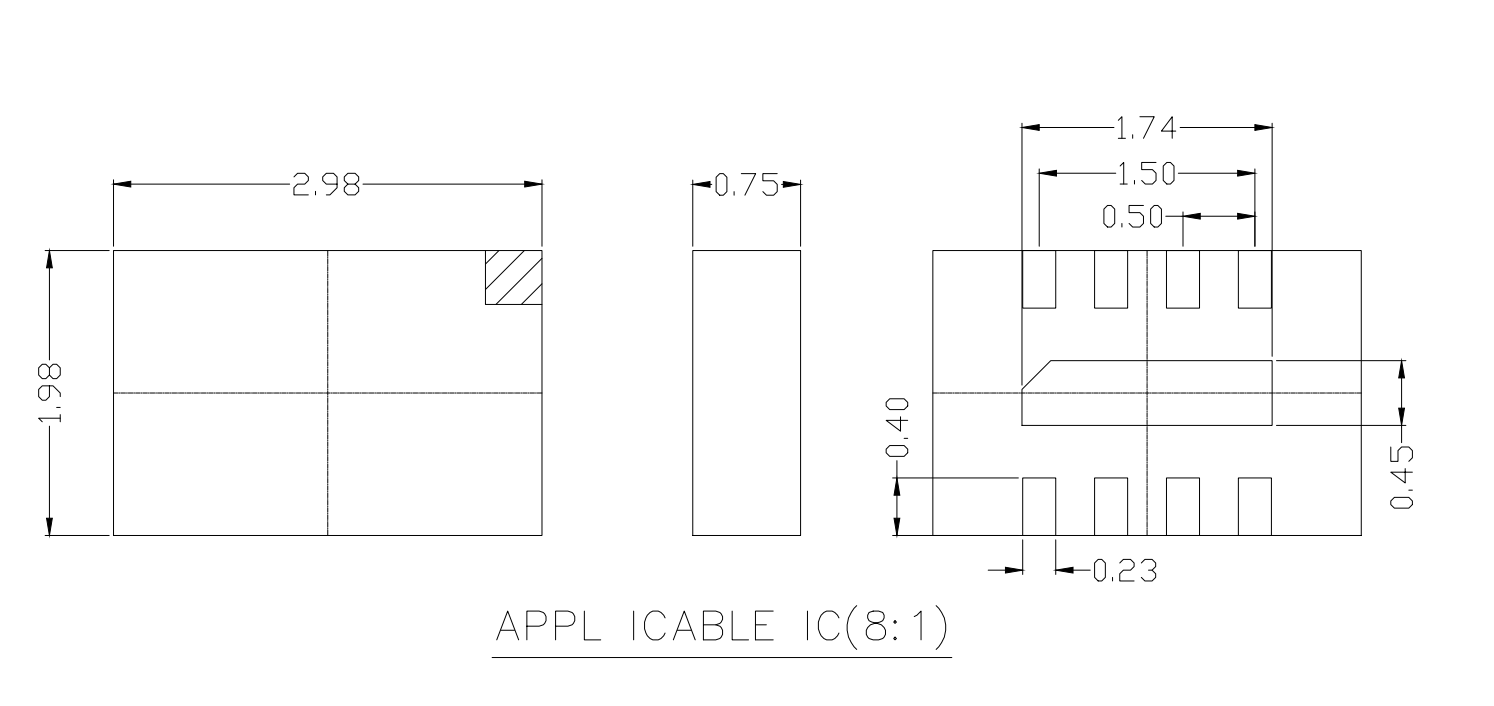 DFN8pin芯片图纸 DFN8pin芯片图纸