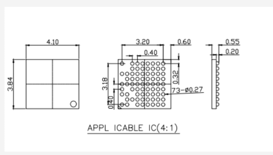 WLCSP73pin芯片测试图纸 WLCSP73pin芯片测试图纸