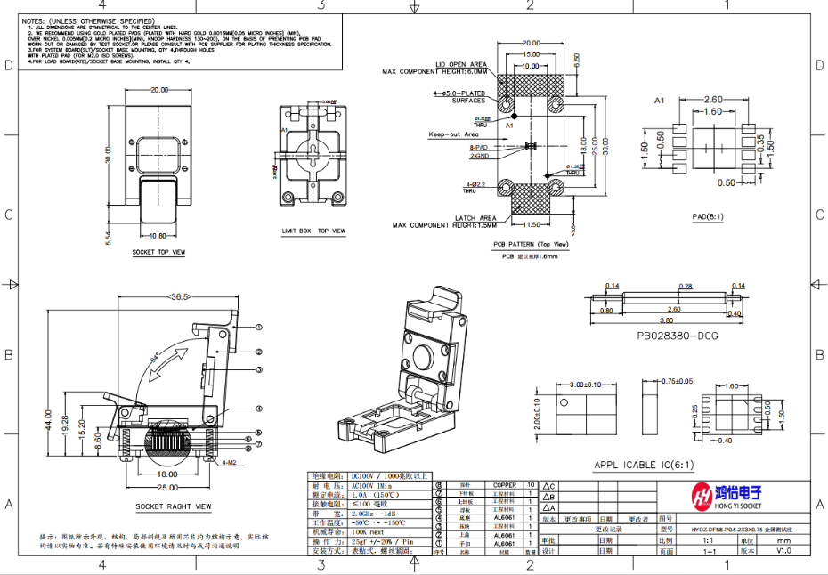 DFN封装芯片测试座