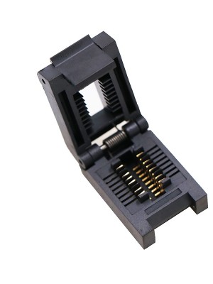 JFP16-1.27塑胶翻盖弹片焊接老化座