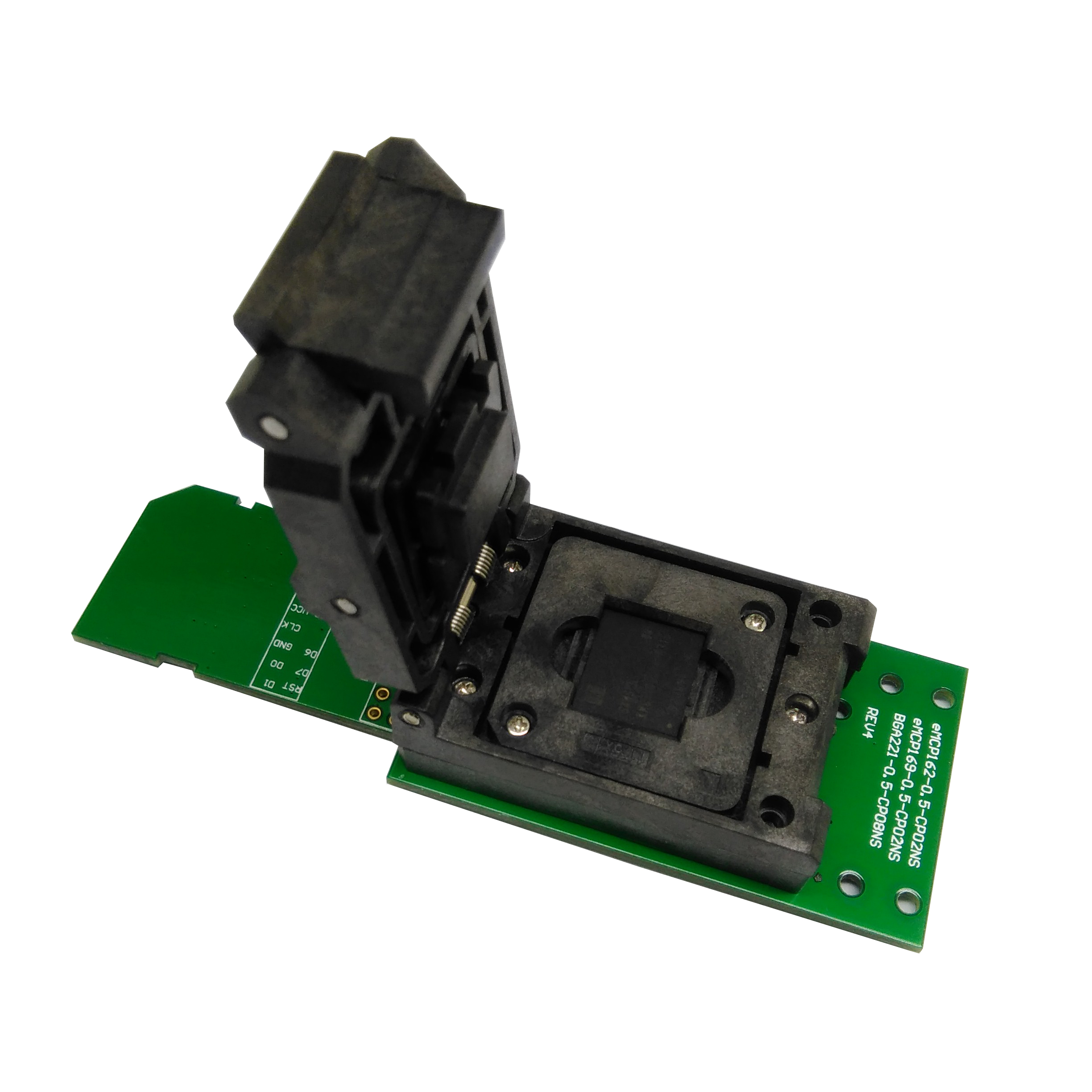 EMCP221翻盖弹片转SD芯片测试座