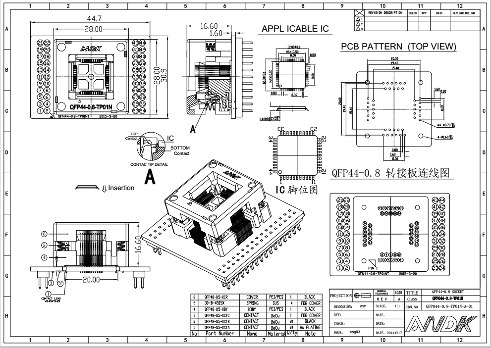 QFP44单层板图纸