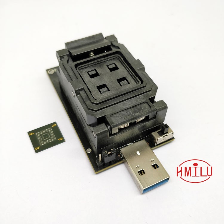 eMMC5.0转USB3.0测试座 eMMC5.1座子 HS200高速读写适配器Adapter