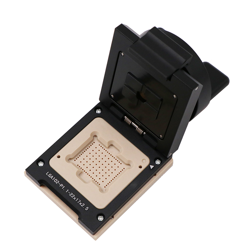 定制LGA54（实际下针54+48pin)-1.1mm-17x22mm合金旋钮探针测试座